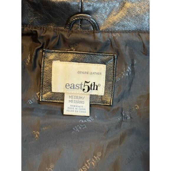 East 5th Womens Medium Genuine Leather Black Jacket - Picture 4 of 12